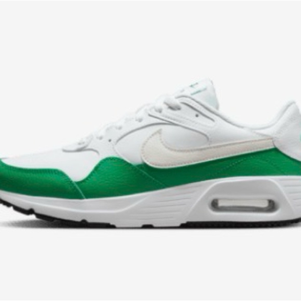 Nike White and Green Athletic Shoes